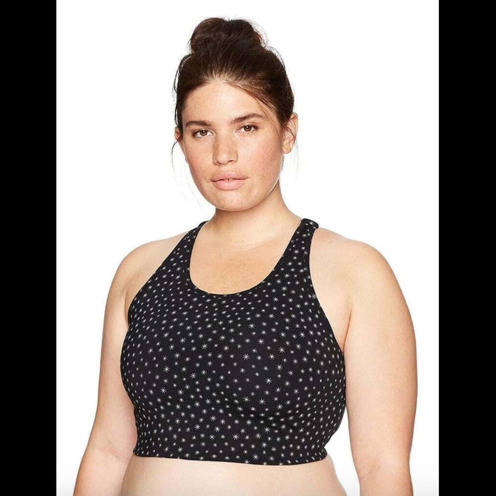 NEW Core‎ 10 Spectrum Longline Cross Back Sports Bra in Stars [SZ XS ] #1937